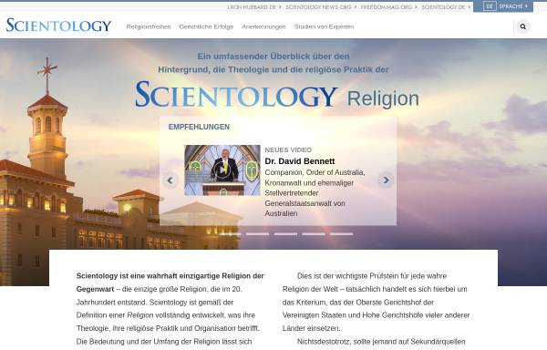 Vorschau von www.scientologyreligion.de, Scientology - Antworten und Lösungen