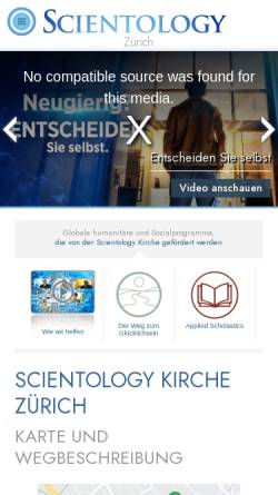 Vorschau der mobilen Webseite www.scientology-zurich.org, Scientology Kirche Zürich
