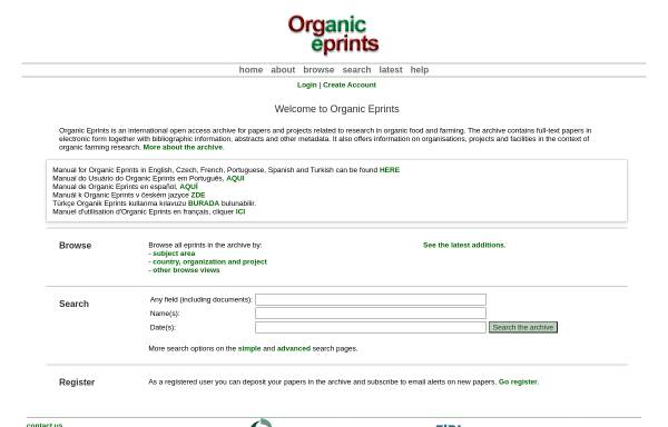 Vorschau von orgprints.org, Organic Eprints