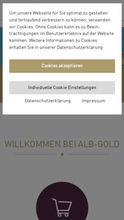 Vorschau der mobilen Webseite www.alb-gold.de, Alb-Gold Teigwaren GmbH