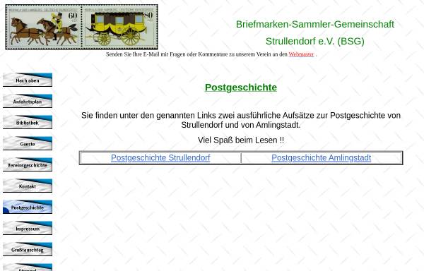 Vorschau von www.briefmarkenverein-strullendorf.de, Postgeschichte Strullendorf und Amlingstadt