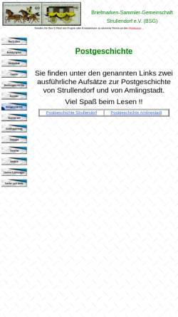Vorschau der mobilen Webseite www.briefmarkenverein-strullendorf.de, Postgeschichte Strullendorf und Amlingstadt