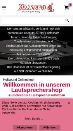 Vorschau der mobilen Webseite www.hellsound.de, Hellsound, Ralf Nürge