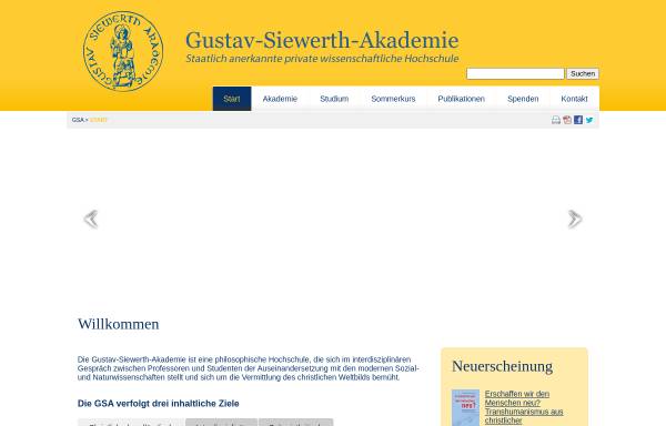 Vorschau von www.siewerth-akademie.de, Gustav-Siewerth-Akademie