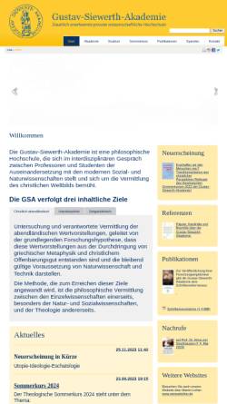 Vorschau der mobilen Webseite www.siewerth-akademie.de, Gustav-Siewerth-Akademie