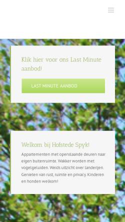Vorschau der mobilen Webseite www.hofstedespyk.nl, Hofstede Spyk