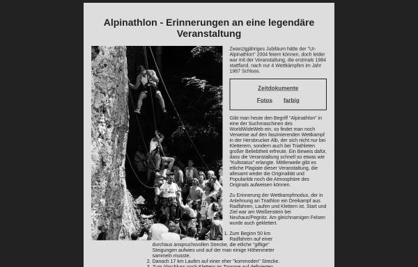Vorschau von alpinathlon.de, Alpinathlon - Erinnerungen an eine legendäre Veranstaltung