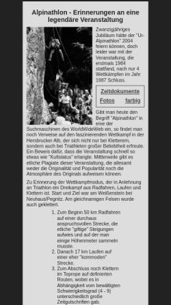 Vorschau der mobilen Webseite alpinathlon.de, Alpinathlon - Erinnerungen an eine legendäre Veranstaltung