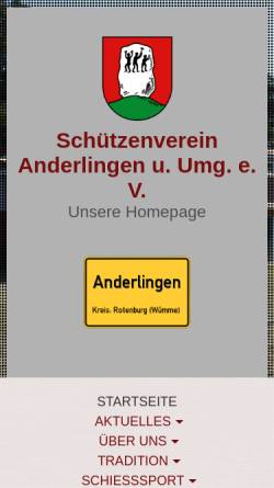 Vorschau der mobilen Webseite www.schuetzenverein-anderlingen.de, Schützenverein Anderlingen e.V.