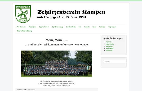 Vorschau von www.sv-kampen.de, Schützenverein Kampen und Umgegend e.V. von 1921