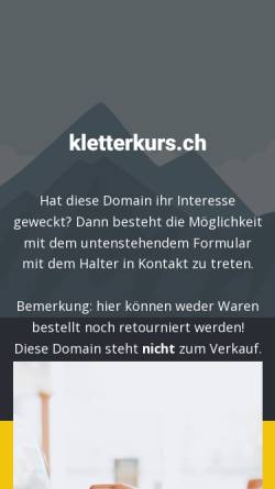 Vorschau der mobilen Webseite kletterkurs.ch, Kletterkurs.ch