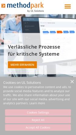 Vorschau der mobilen Webseite www.methodpark.de, Method Park Software AG
