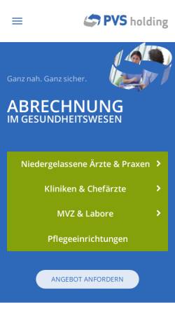 Vorschau der mobilen Webseite www.pvs-portal.de, Privatärztliche VerrechnungsStelle Rhein-Ruhr GmbH