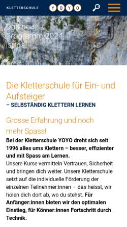 Vorschau der mobilen Webseite www.kletterschule.ch, Kletterschule YoYo