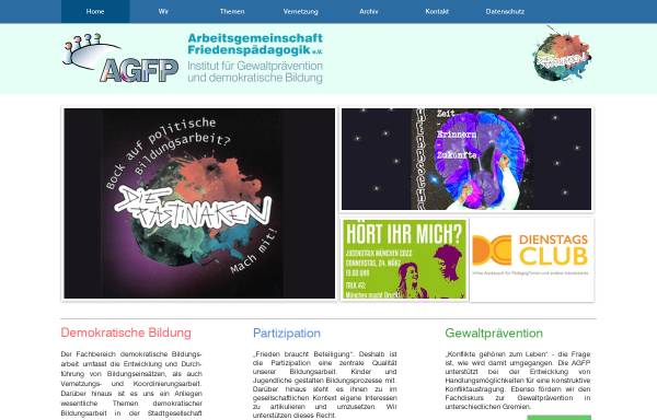 Vorschau von www.agfp.de, Arbeitsgemeinschaft Friedenspädagogik e.V. (AGFP)