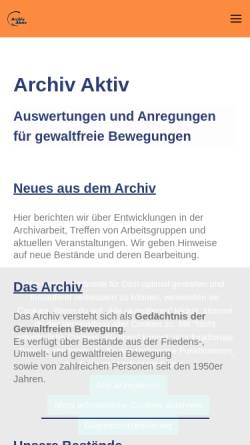 Vorschau der mobilen Webseite www.archiv-aktiv.de, Archiv Aktiv