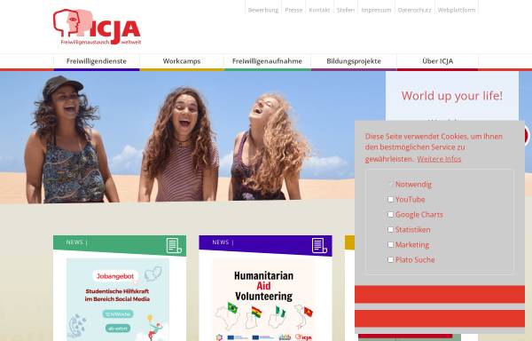 Vorschau von www.icja.de, ICJA Freiwilligenaustausch weltweit e.V.