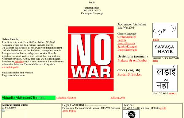 Internationale No War Logo Kampagne