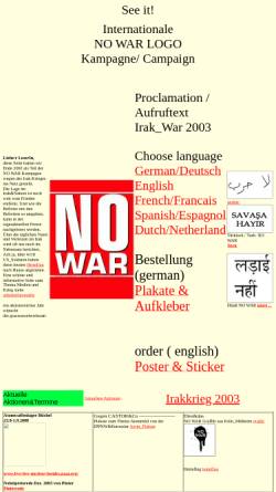 Vorschau der mobilen Webseite www.no-war-logo.org, Internationale No War Logo Kampagne