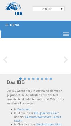 Vorschau der mobilen Webseite ibb-d.de, Internationales Bildungs- und Begegnungswerk (IBB)