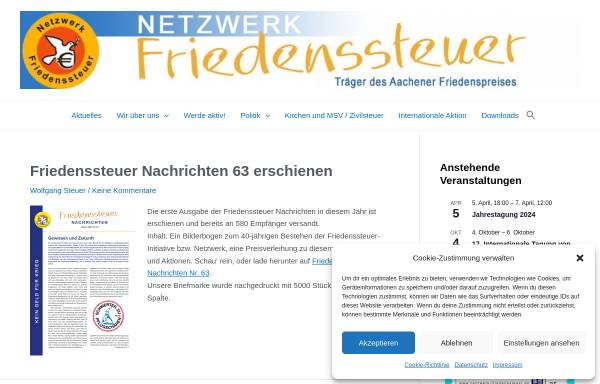 Vorschau von netzwerk-friedenssteuer.de, Netzwerk Friedenssteuer
