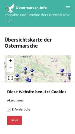 Vorschau der mobilen Webseite www.ostermarsch.info, Ostermarschbüro