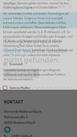 Vorschau der mobilen Webseite gemeinde-niederaichbach.de, Gemeinde Niederaichbach