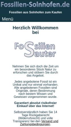 Vorschau der mobilen Webseite www.fossilien-solnhofen.de, Martin Sauter