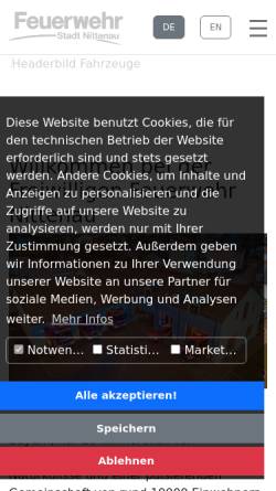 Vorschau der mobilen Webseite www.feuerwehr-nittenau.de, Feuerwehr Nittenau