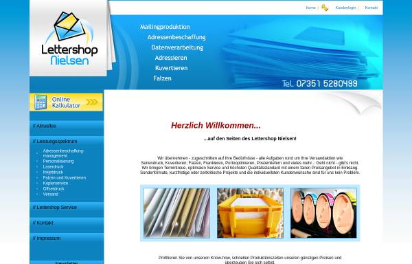 Vorschau von www.lettershop-nielsen.de, Lettershop Nielsen