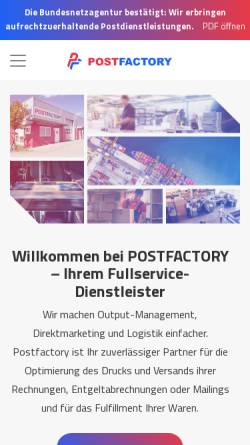 Vorschau der mobilen Webseite www.postfactory.org, Postfactory GmbH