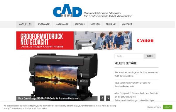 Vorschau von www.cad-news.de, CAD News online
