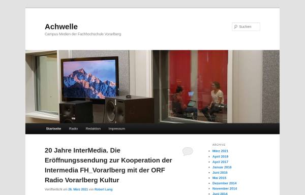 Vorschau von achwelle.fhv.at, Achwelle - Studentenradio der Fachhochschule Vorarlberg