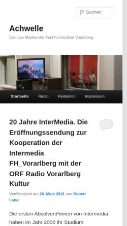 Vorschau der mobilen Webseite achwelle.fhv.at, Achwelle - Studentenradio der Fachhochschule Vorarlberg
