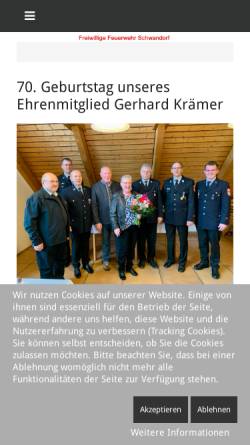 Vorschau der mobilen Webseite www.ffschwandorf.de, Freiwillige Feuerwehr