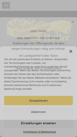 Vorschau der mobilen Webseite www.landgasthof-koller.de, Landgasthof Koller