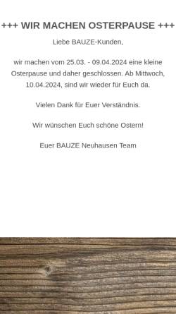 Vorschau der mobilen Webseite www.bauze.de, Pils-Bar und Restaurant Bauze