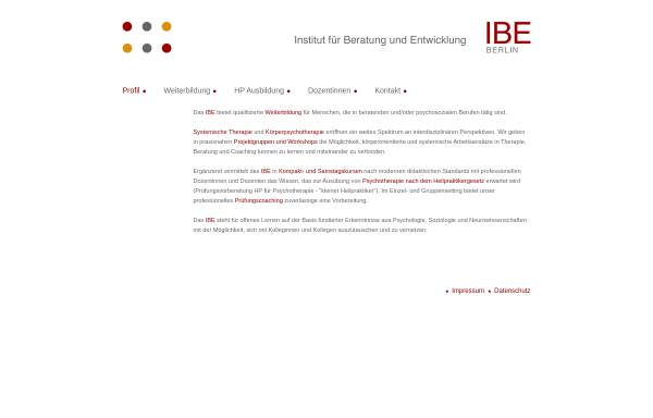 Vorschau von www.ibeberlin.de, Institut für Beratung und Entwicklung