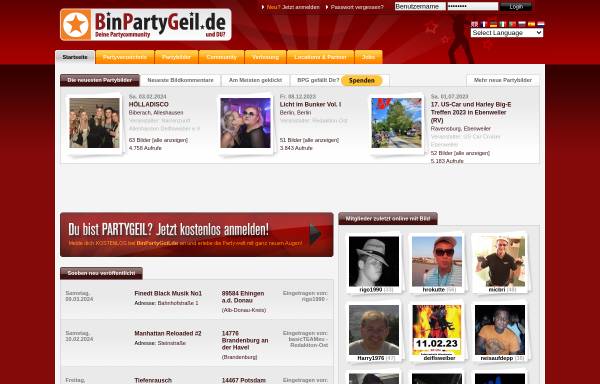 Vorschau von www.binpartygeil.de, BinPartyGeil.de