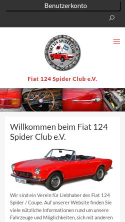 Vorschau der mobilen Webseite www.fiatspider.de, Fiat Spider Club e.V.