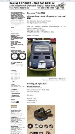 Vorschau der mobilen Webseite fiat500.twoday.net, Panini Radente Fiat 500 Berlin e.V.