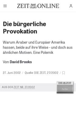 Vorschau der mobilen Webseite www.zeit.de, Die bürgerliche Provokation