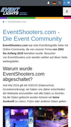 Vorschau der mobilen Webseite www.eventshooters.com, EventShooters