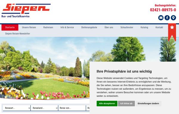 Vorschau von www.siepen-reisen.de, Siepen Reisen - Bus & Touristikservice