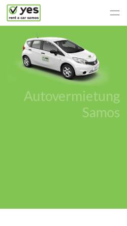 Vorschau der mobilen Webseite www.yes-rent-a-car-samos.de, Yes Autovermietung