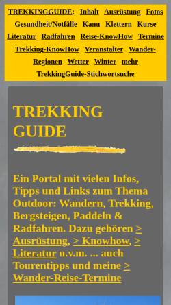 Vorschau der mobilen Webseite www.trekkingguide.de, Trekking Guide