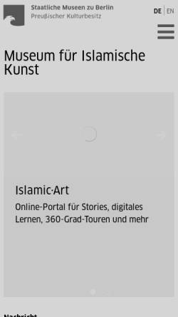 Vorschau der mobilen Webseite www.smb.museum, Berlin, Museum für Islamische Kunst