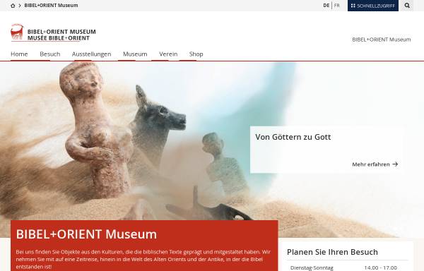 Vorschau von www.bible-orient-museum.ch, Freiburg, Bibel und Orient Museum