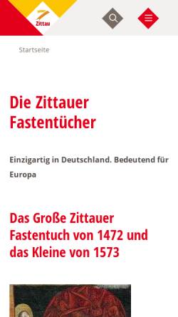 Vorschau der mobilen Webseite www.zittauer-fastentuecher.de, Zittau, Zittauer Fastentücher