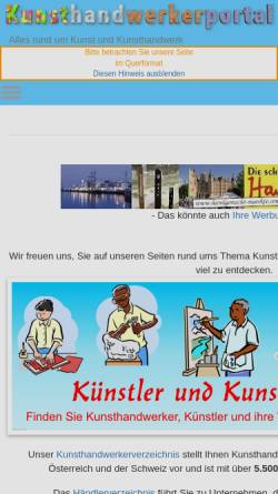 Vorschau der mobilen Webseite www.kunsthandwerkerportal.de, Kunsthandwerkerportal